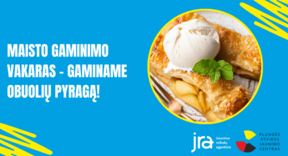 Maisto gaminimo vakaras – gaminame obuolių pyragą!